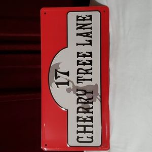Disney Mary Poppins 17 Cherry Tree Lane Red Metal Sign